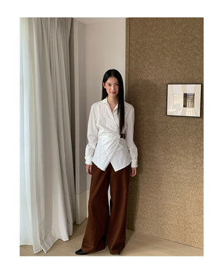 oblique placket Top