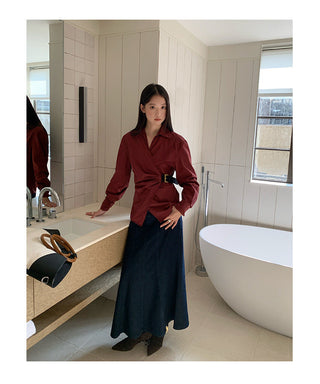 oblique placket Top