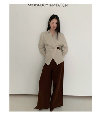 oblique placket Top