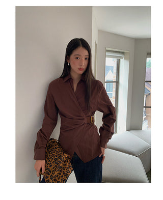 oblique placket Top