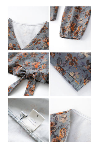 floral V-neck Top