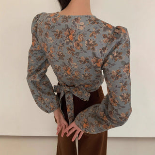floral V-neck Top
