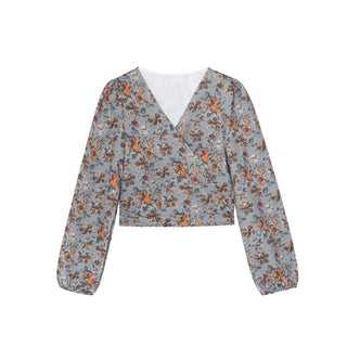 floral V-neck Top