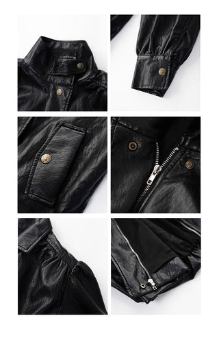 pu leather coat