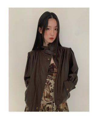 pu leather coat