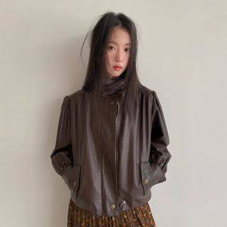 pu leather coat