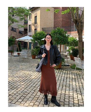 pu leather coat