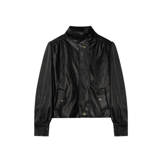 pu leather coat