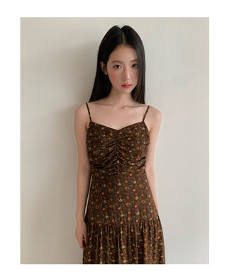 pleated sling dress