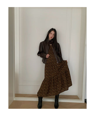 pleated sling dress