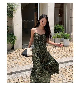 pleated sling dress