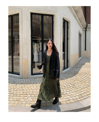 pleated sling dress