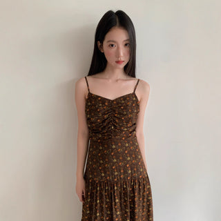 pleated sling dress