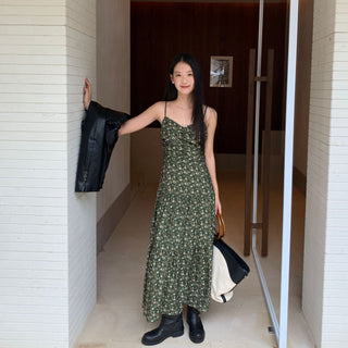 pleated sling dress