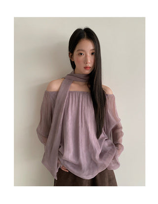 see-through chiffon Top