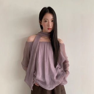 see-through chiffon Top