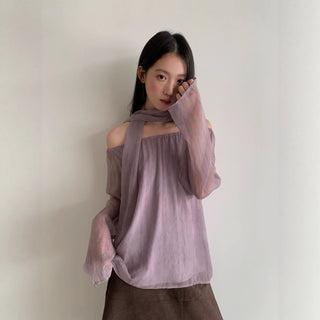 see-through chiffon Top