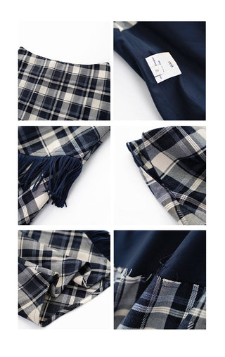 asymmetric plaid skirt