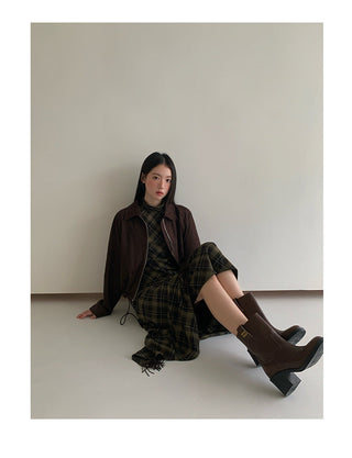 asymmetric plaid skirt