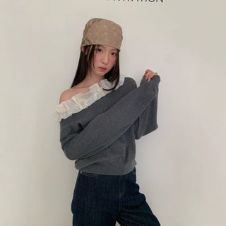 lace backless sweater