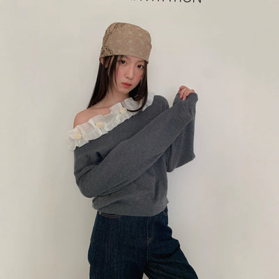 lace backless sweater