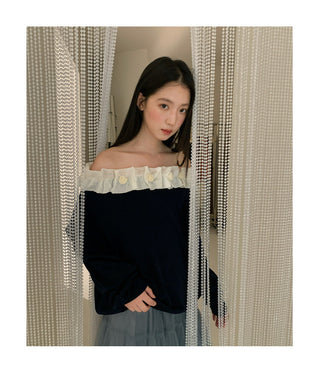 lace backless sweater