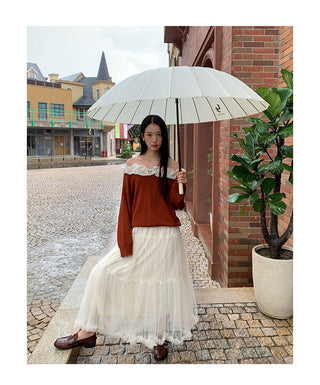 lace backless sweater