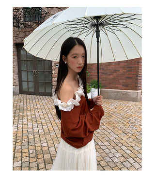 lace backless sweater