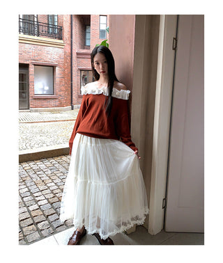 lace backless sweater