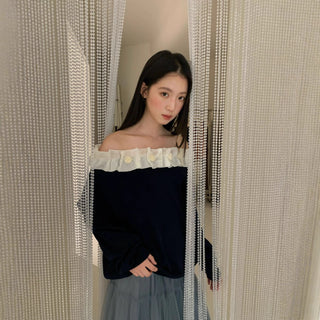 lace backless sweater