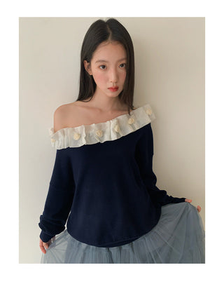 lace backless sweater