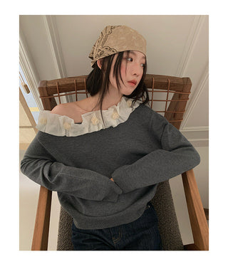 lace backless sweater