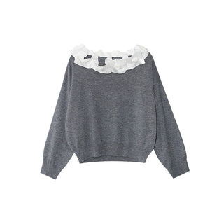 lace backless sweater