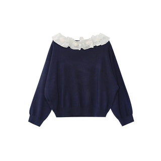 lace backless sweater