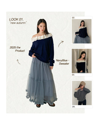 lace backless sweater