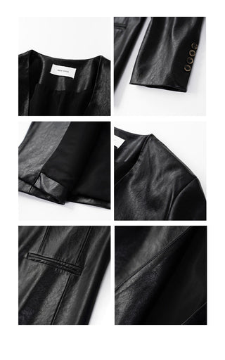 simple leather coat