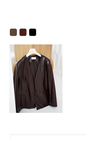 simple leather coat