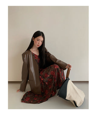 simple leather coat