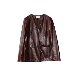 simple leather coat