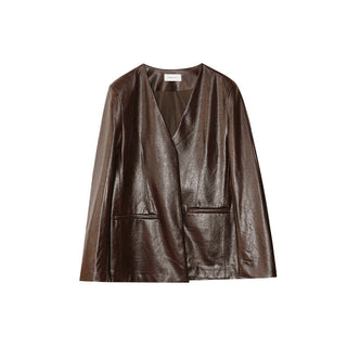 simple leather coat