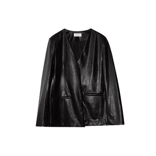 simple leather coat
