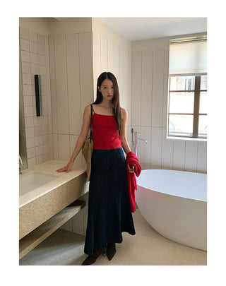 denim sheath skirt