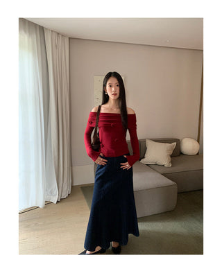 denim sheath skirt
