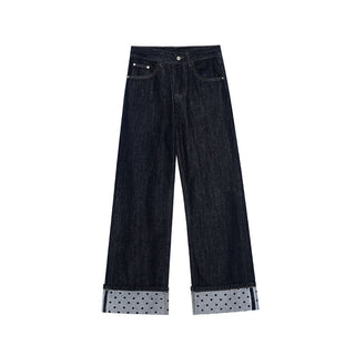 curling design jeans