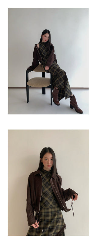 zipper lapel coat