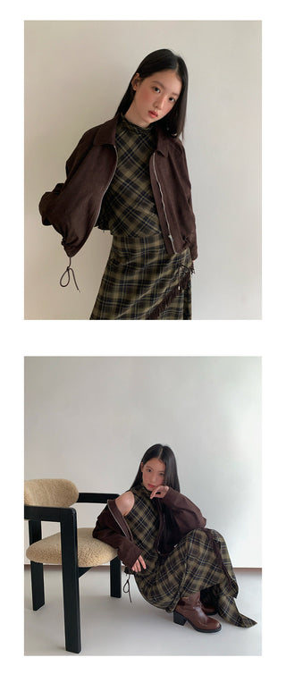 zipper lapel coat