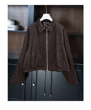 zipper lapel coat