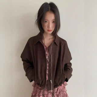 zipper lapel coat