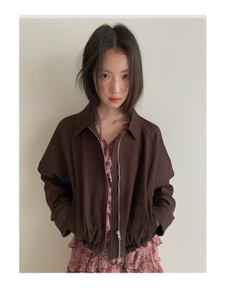 zipper lapel coat