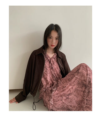 zipper lapel coat